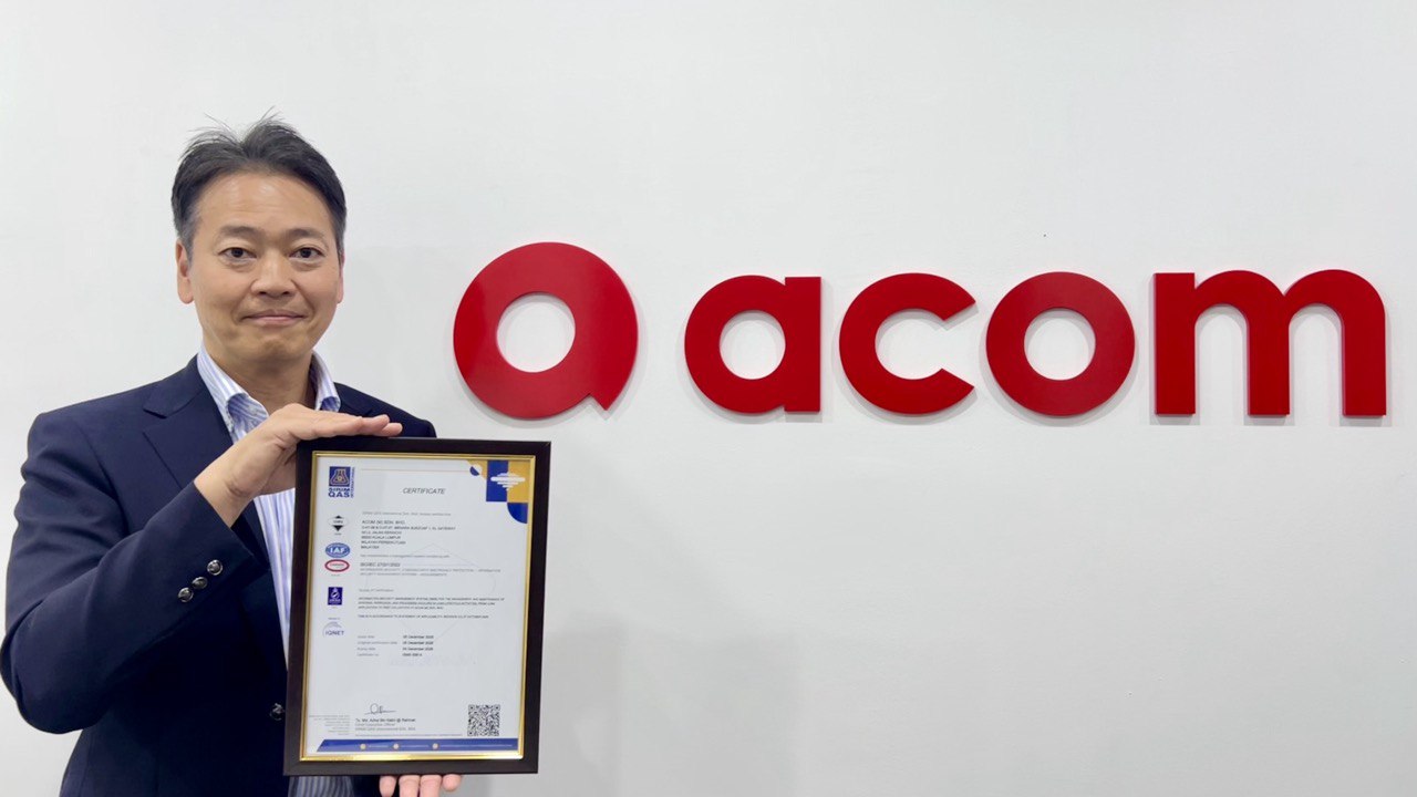 ACOM (M) capai pensijilan ISO, kukuh keselamatan data pelanggan